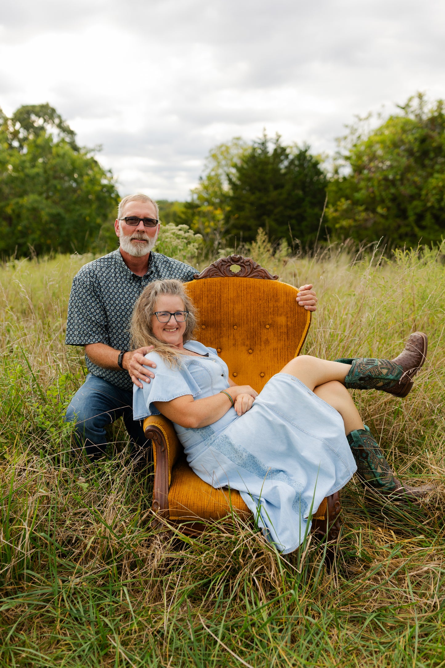 Photography Prop - Antique Gold Highback Armchair