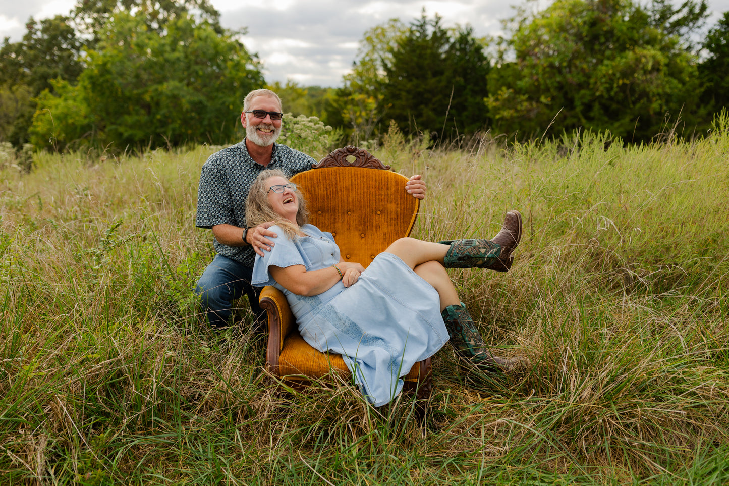 Photography Prop - Antique Gold Highback Armchair