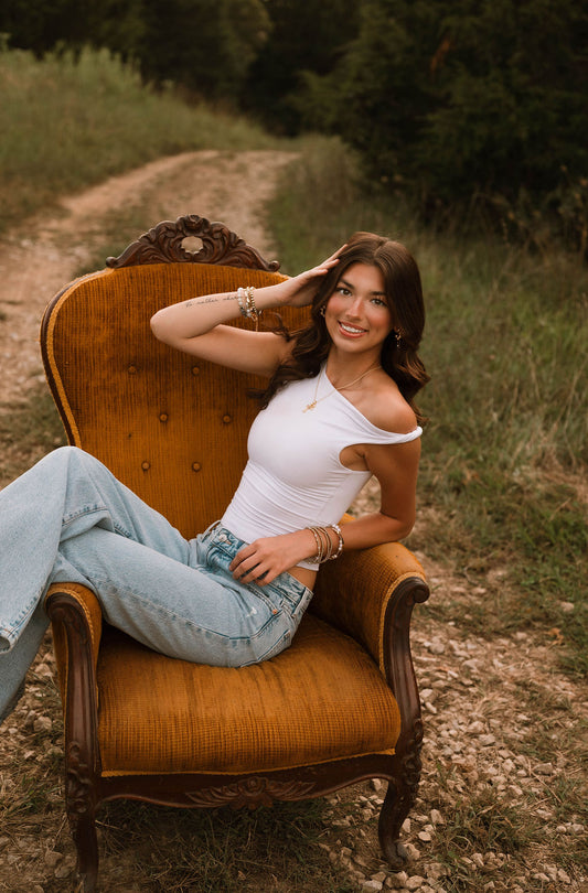Photography Prop - Antique Gold Highback Armchair
